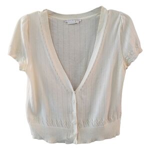To the Max Ivory Short Sleeve Knit Top - Size S